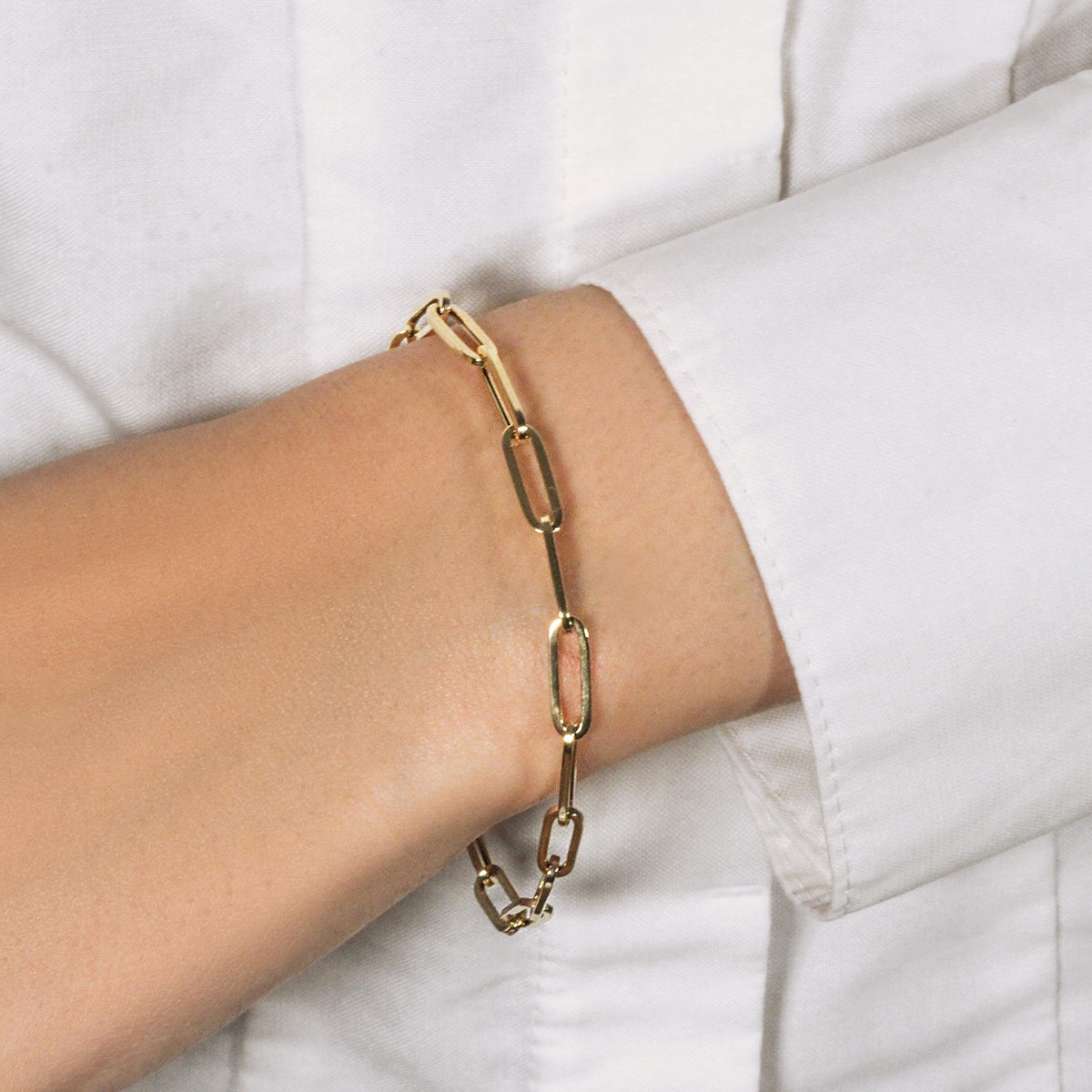 14K Bold Paperclip Chain Bracelet (4.20 mm)