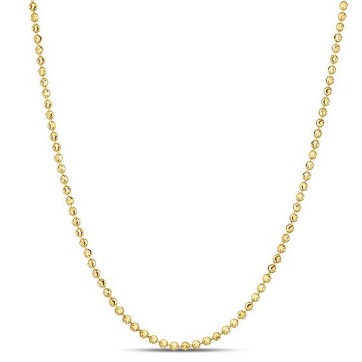 Moon Cut Bead Chain in 14k Yellow Gold