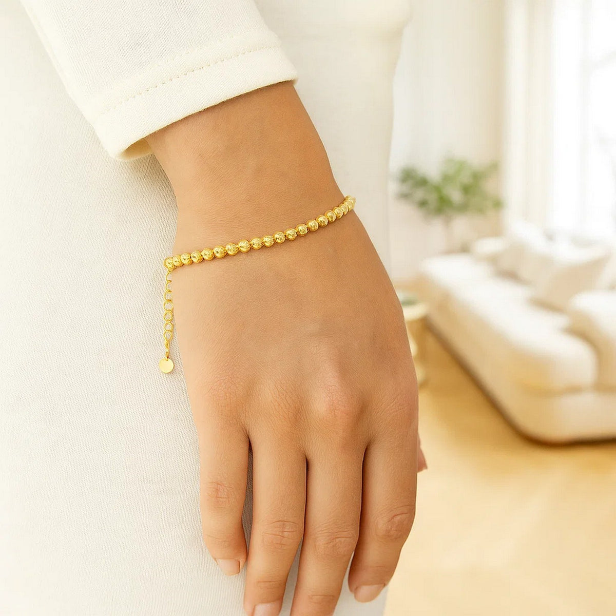 14k Yellow Gold Bead Bracelet  (4.00 mm)