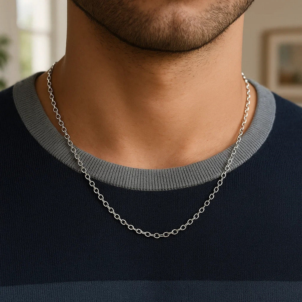 14k Yellow Gold Round Cable Link Chain
