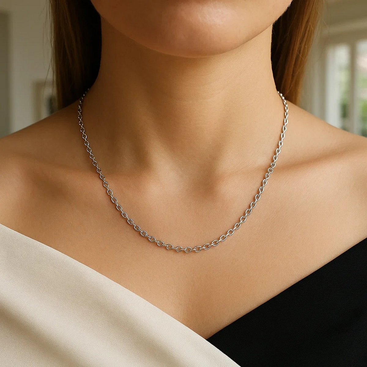 14k Yellow Gold Round Cable Link Chain