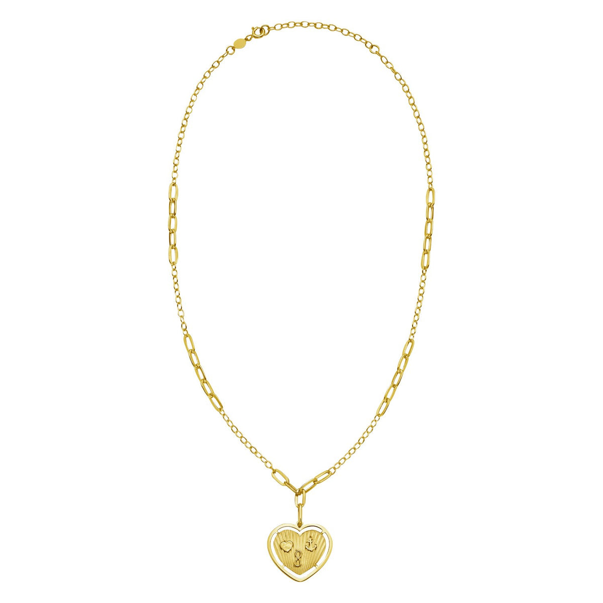 14K Yellow Gold Lucky Forever Heart Necklace