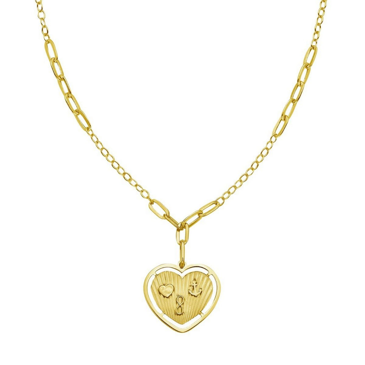 14K Yellow Gold Lucky Forever Heart Necklace