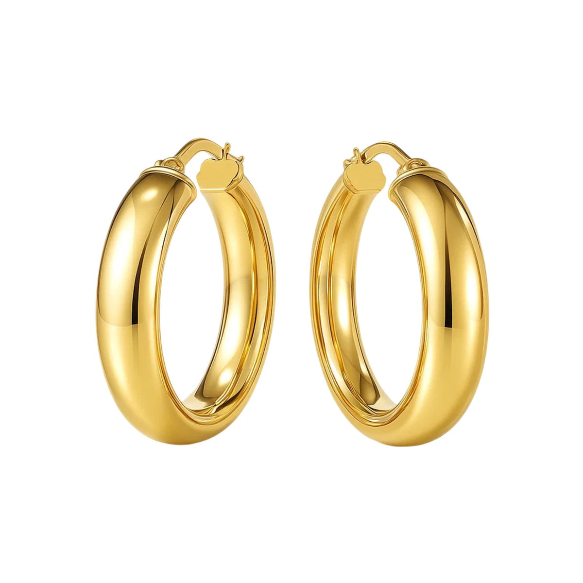 14k Yellow Gold Wedding Band Hoops
