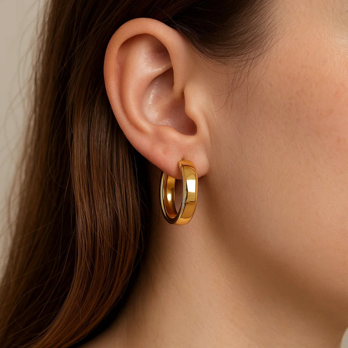 14k Yellow Gold Wedding Band Hoops