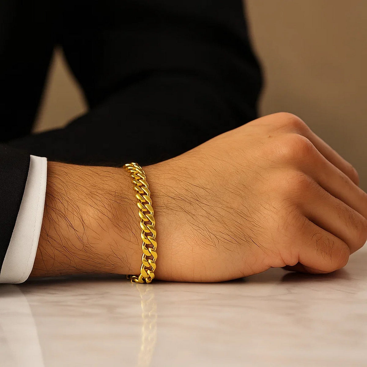 14k Yellow Gold Semi Solid Miami Cuban Bracelet (6.10 mm)