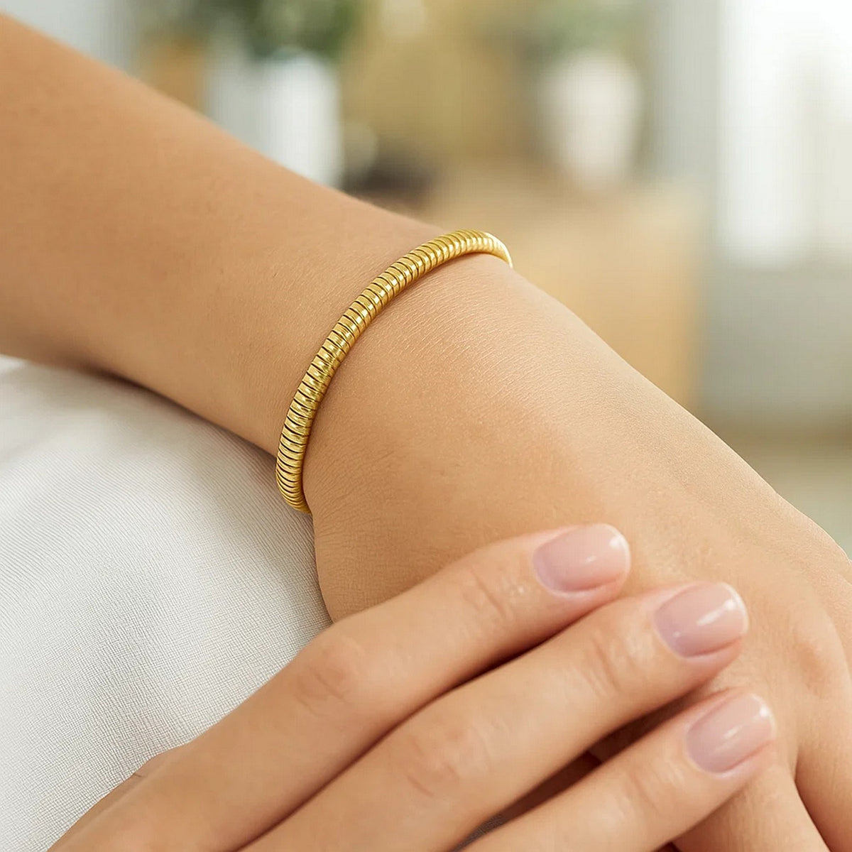 Tubogas Bracelet  in 14K Yellow Gold (5.00 mm)