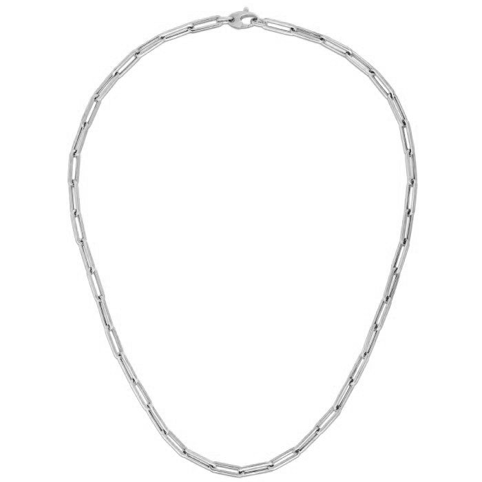 14k White Gold Bold Paperclip Chain