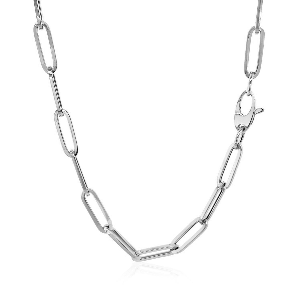 14k White Gold Bold Paperclip Chain
