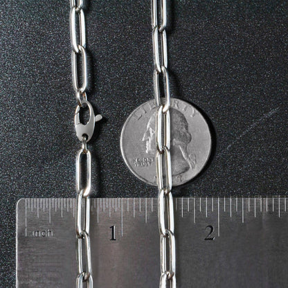 14k White Gold Bold Paperclip Chain