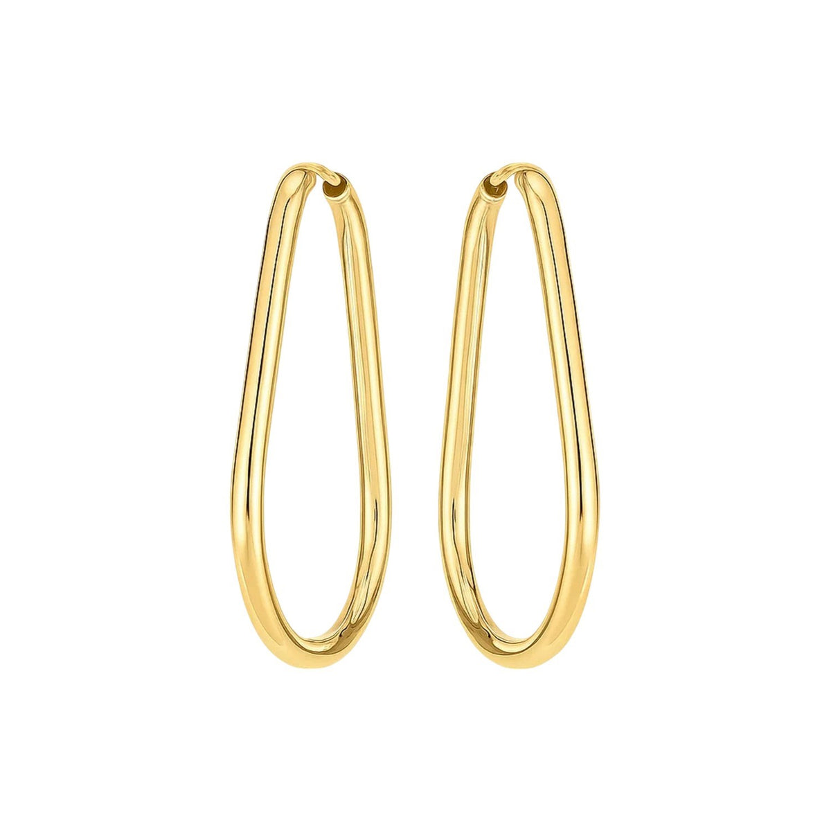 14k Yellow Gold Endless Pear Hoop Earrings