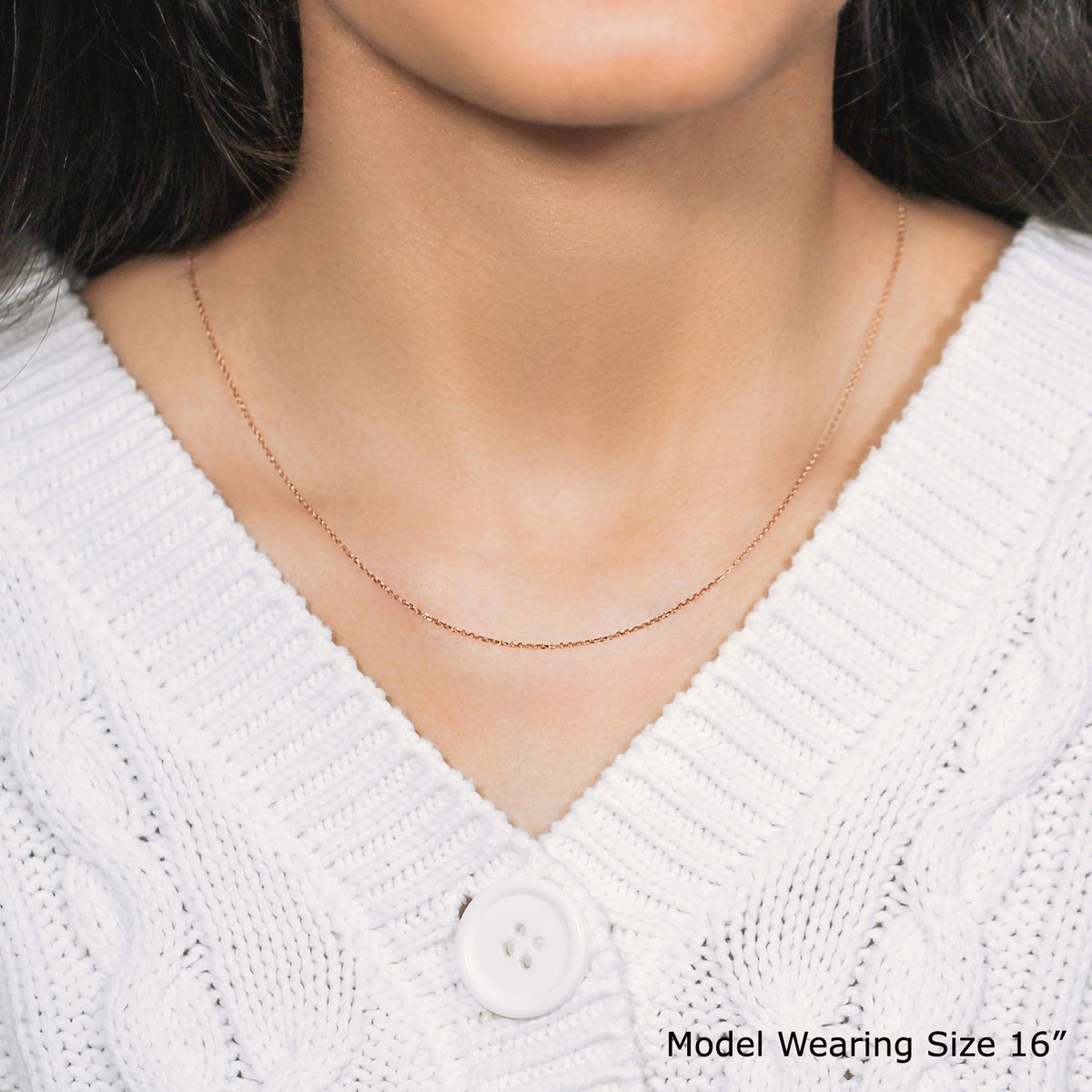18k Diamond Cut Cable Link Chain