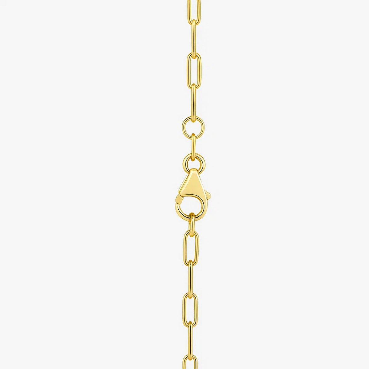 14K Yellow Gold Multi Gemstone Paperclip Necklace (1.50 mm)
