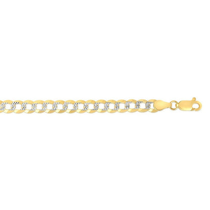 14k Two Tone Gold Pave Curb Chain