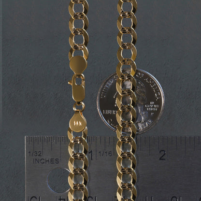 14k Two Tone Gold Pave Curb Chain