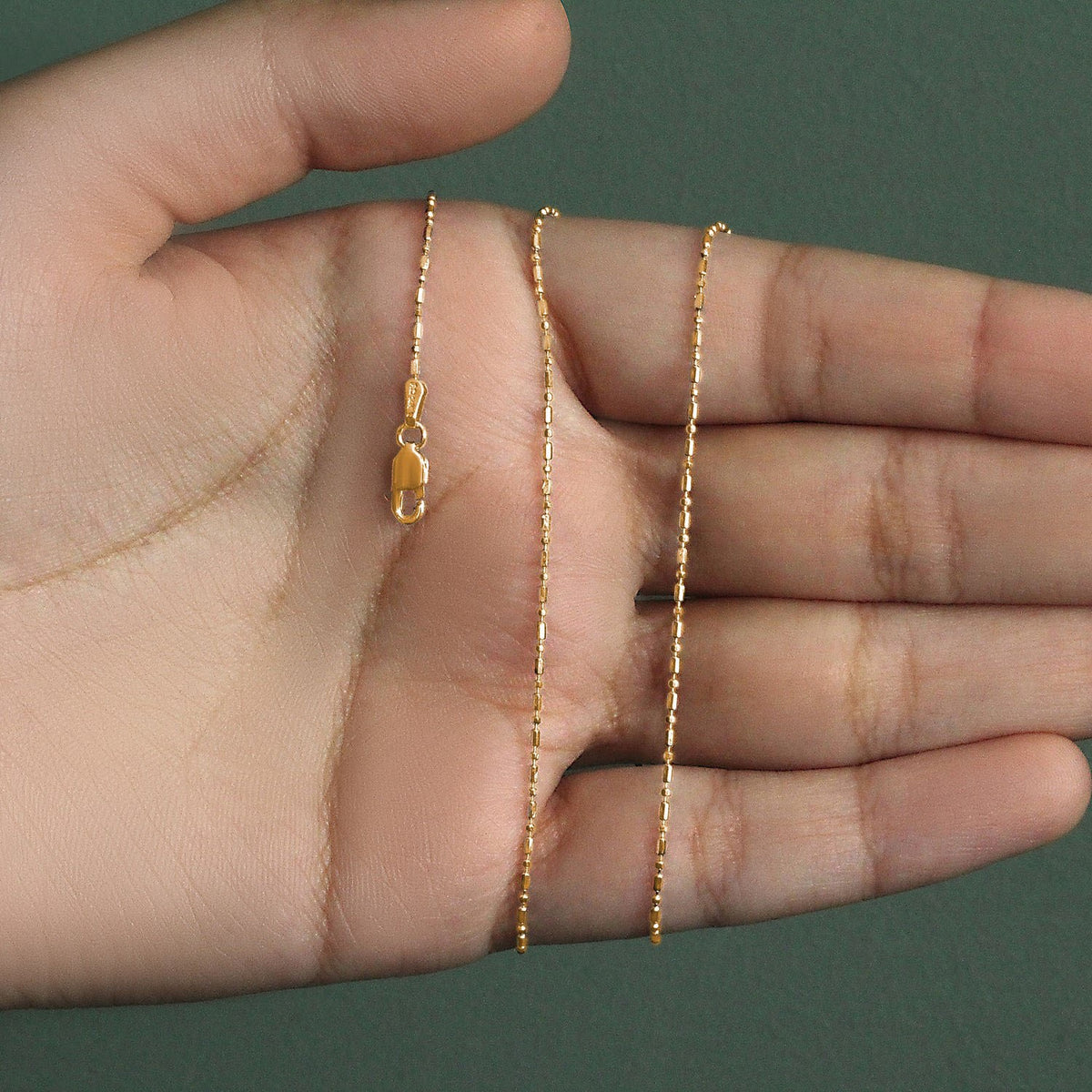 14k Diamond-Cut Bead Chain