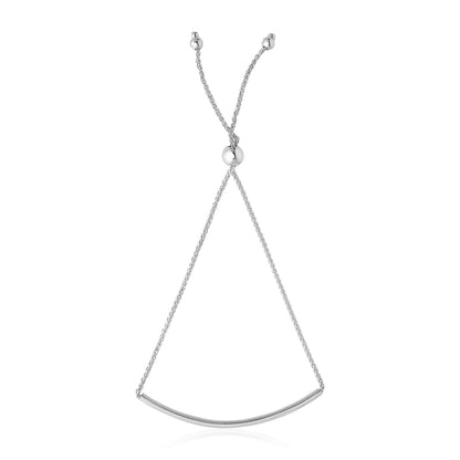 14k Smooth Curved Bar Lariat Design Bracelet (1.00 mm)