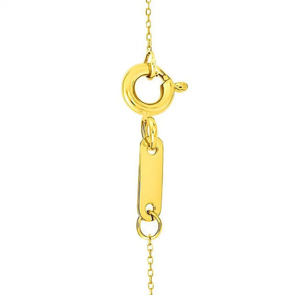 14k Yellow Gold High Polish Linked Mother of Pearl Circles Necklace