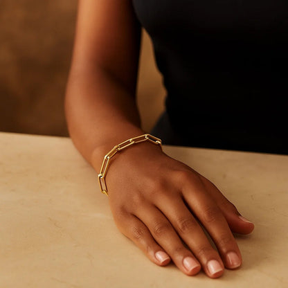 14K Extra Wide Paperclip Chain Bracelet (6.10 mm)