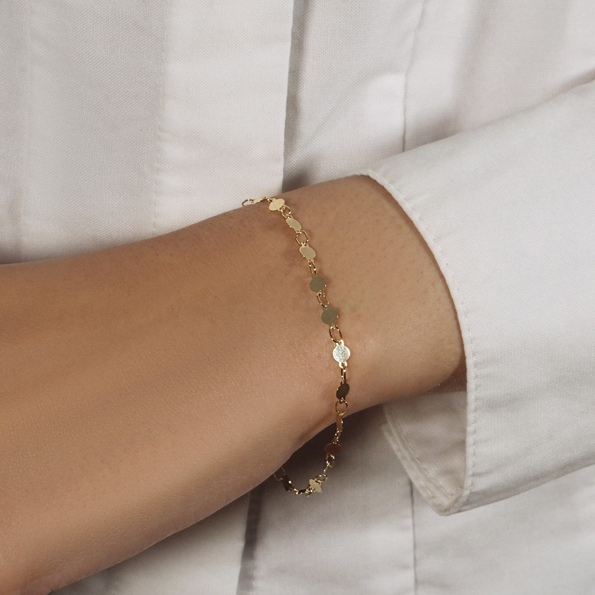 14k Bracelet with Polished Circles (3.90 mm)