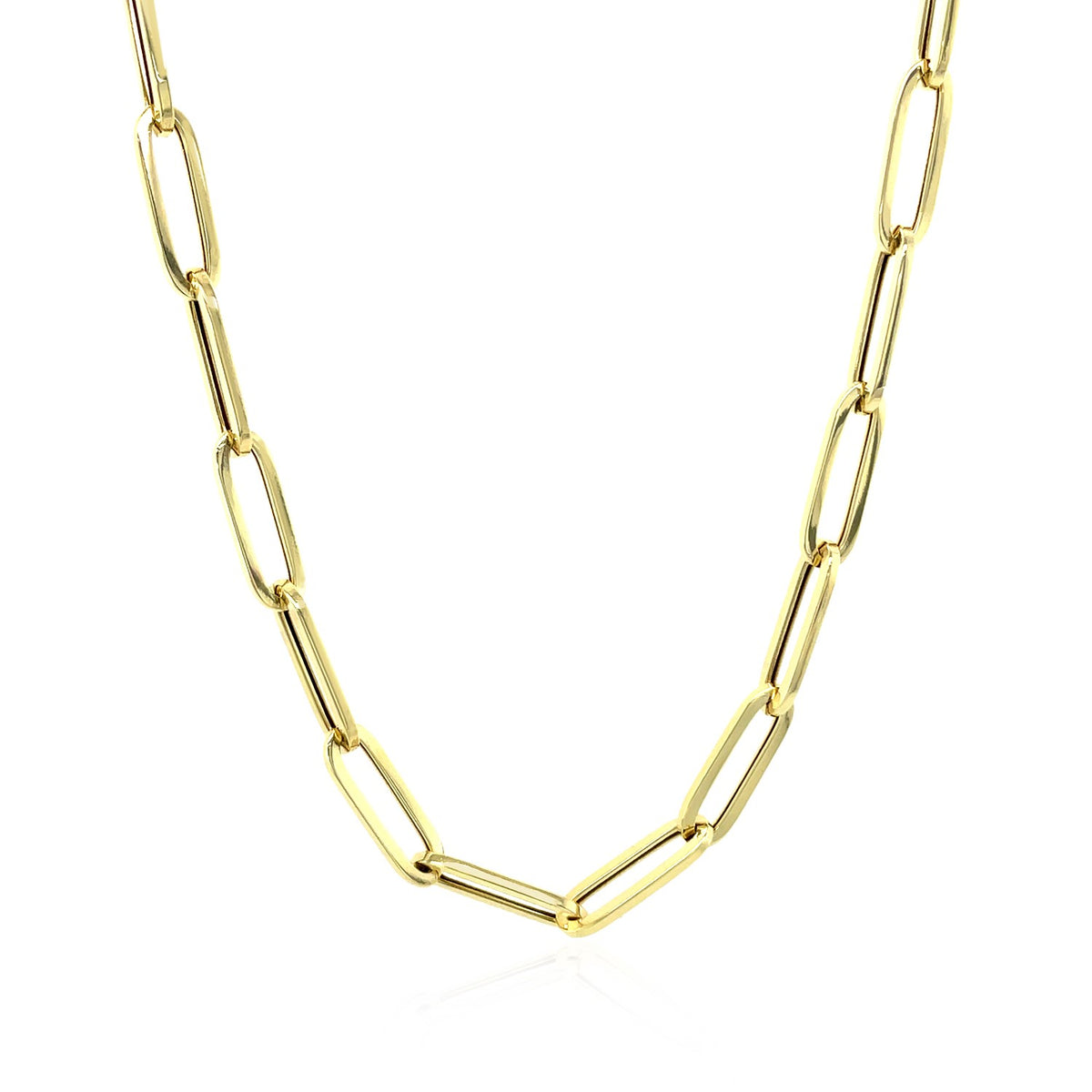 14k White Gold Bold Paperclip Chain
