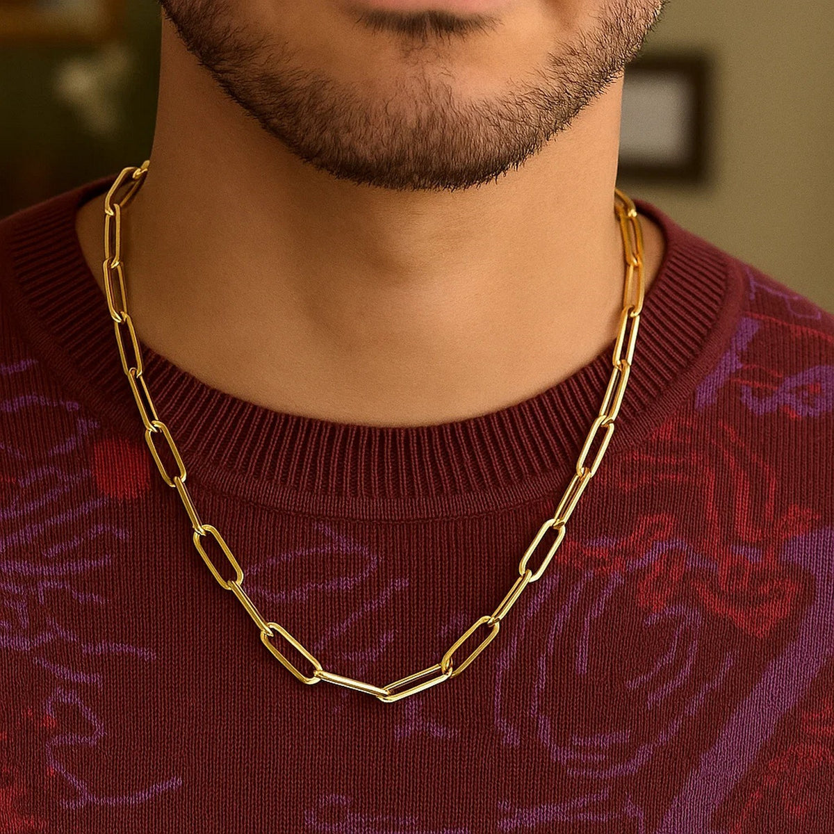 14k White Gold Bold Paperclip Chain