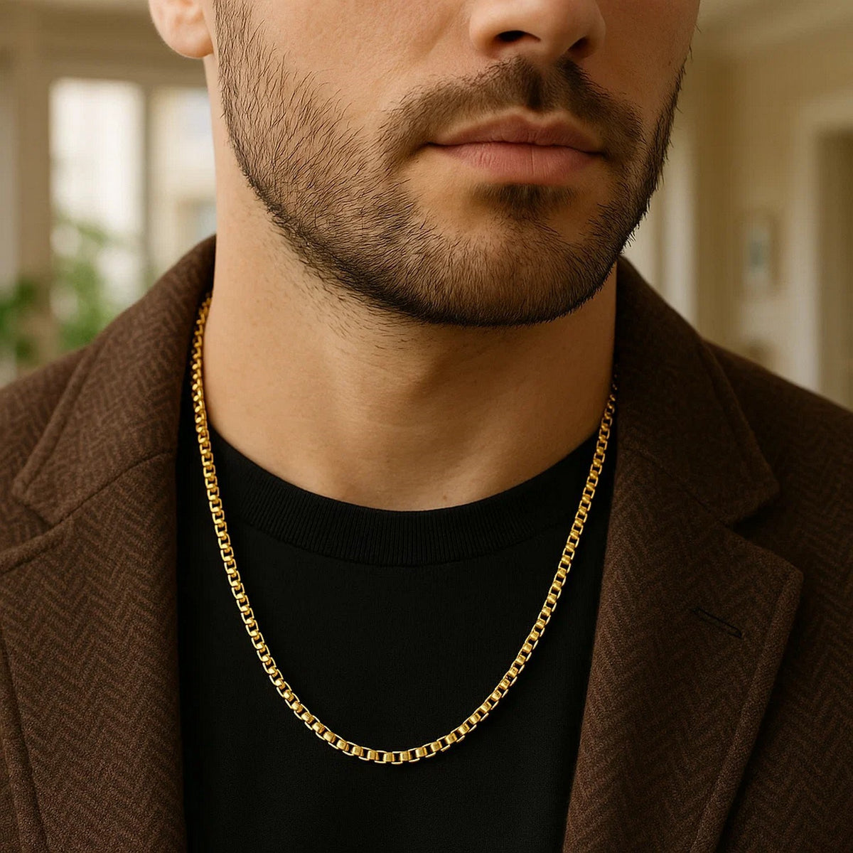 14k Round Box Chain