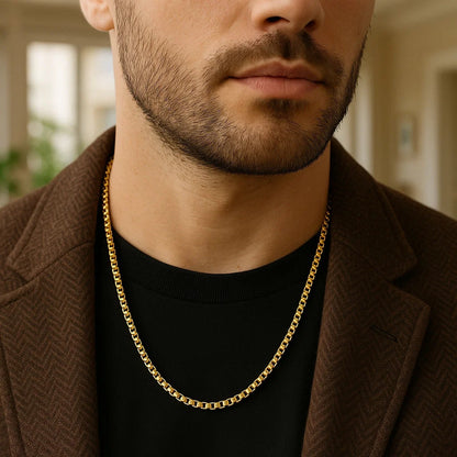 14k Round Box Chain