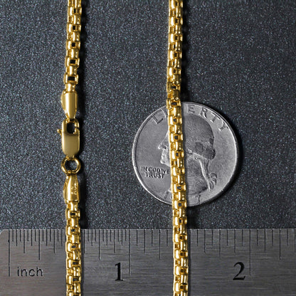 14k Round Box Chain