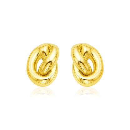 14k Yellow Gold Polished Knot Earrings