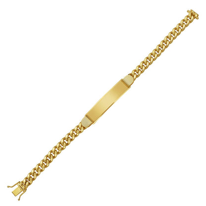 14K Yellow Gold Lite Cuban ID Bracelet (7.20 mm)