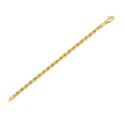 Silk Rope Chain Bracelet in 14k Yellow Gold  (3.70 mm)