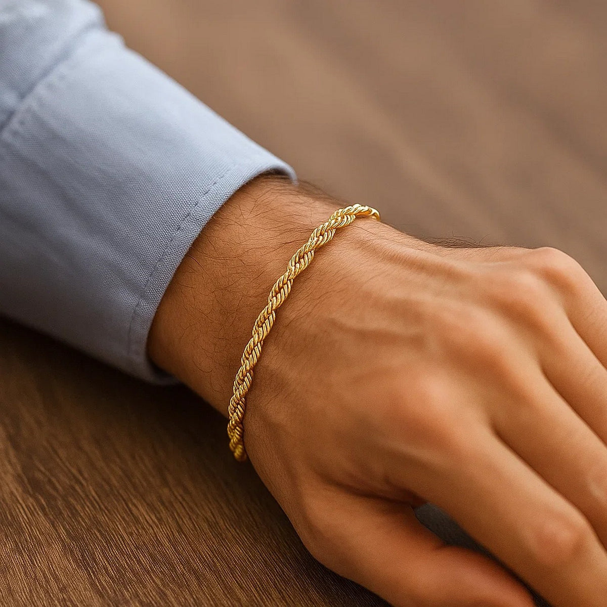 Silk Rope Chain Bracelet in 14k Yellow Gold  (3.70 mm)
