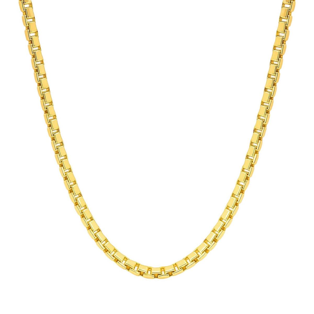 14k Yellow Gold Semi Solid Box Chain