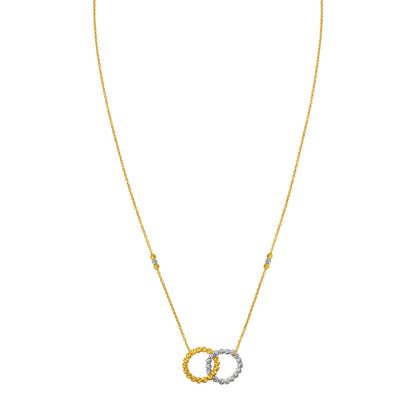 14K Two Tone Gold Interlocking Circle Necklace