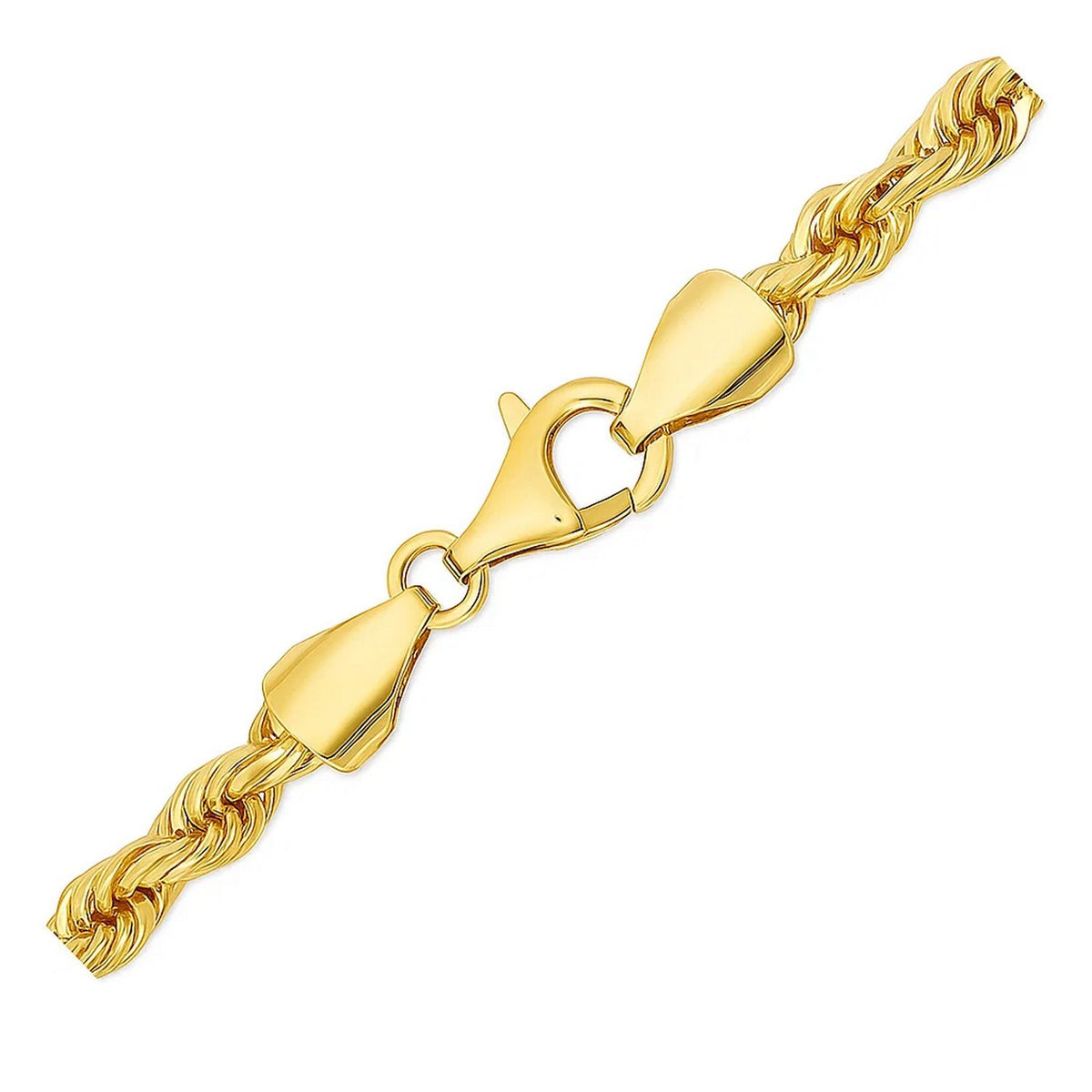 14k Yellow Gold Solid Diamond Cut Rope Chain