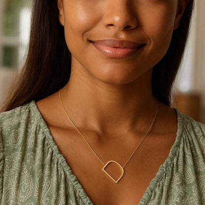 14K Yellow Gold Yours Truly Large Initial D Necklace