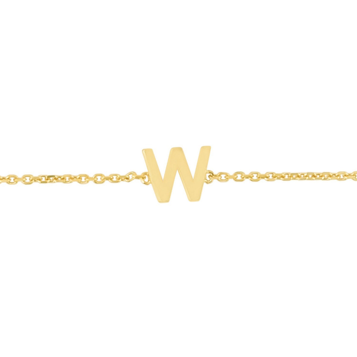 14K Yellow Gold Mini Initial W Bracelet