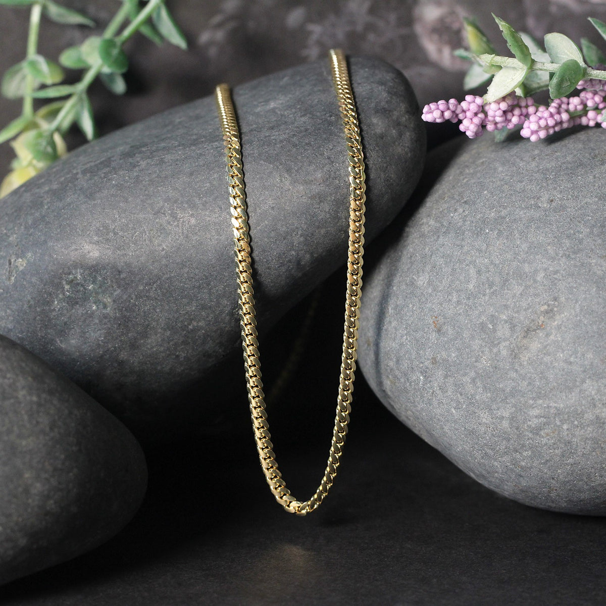 14k Yellow Gold Classic Solid Miami Cuban Chain