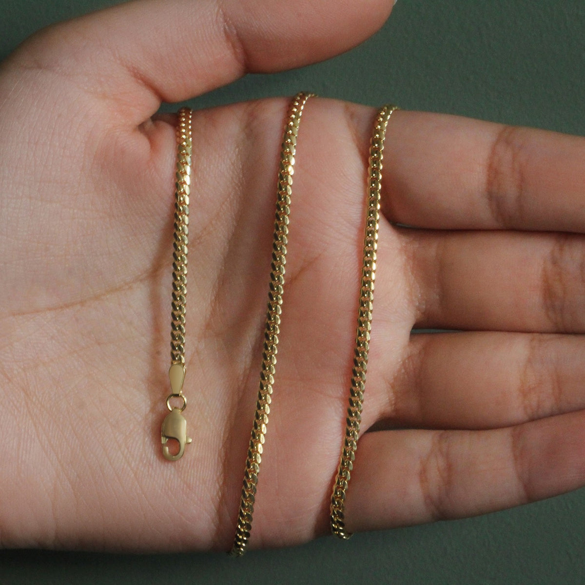 14k Yellow Gold Classic Solid Miami Cuban Chain