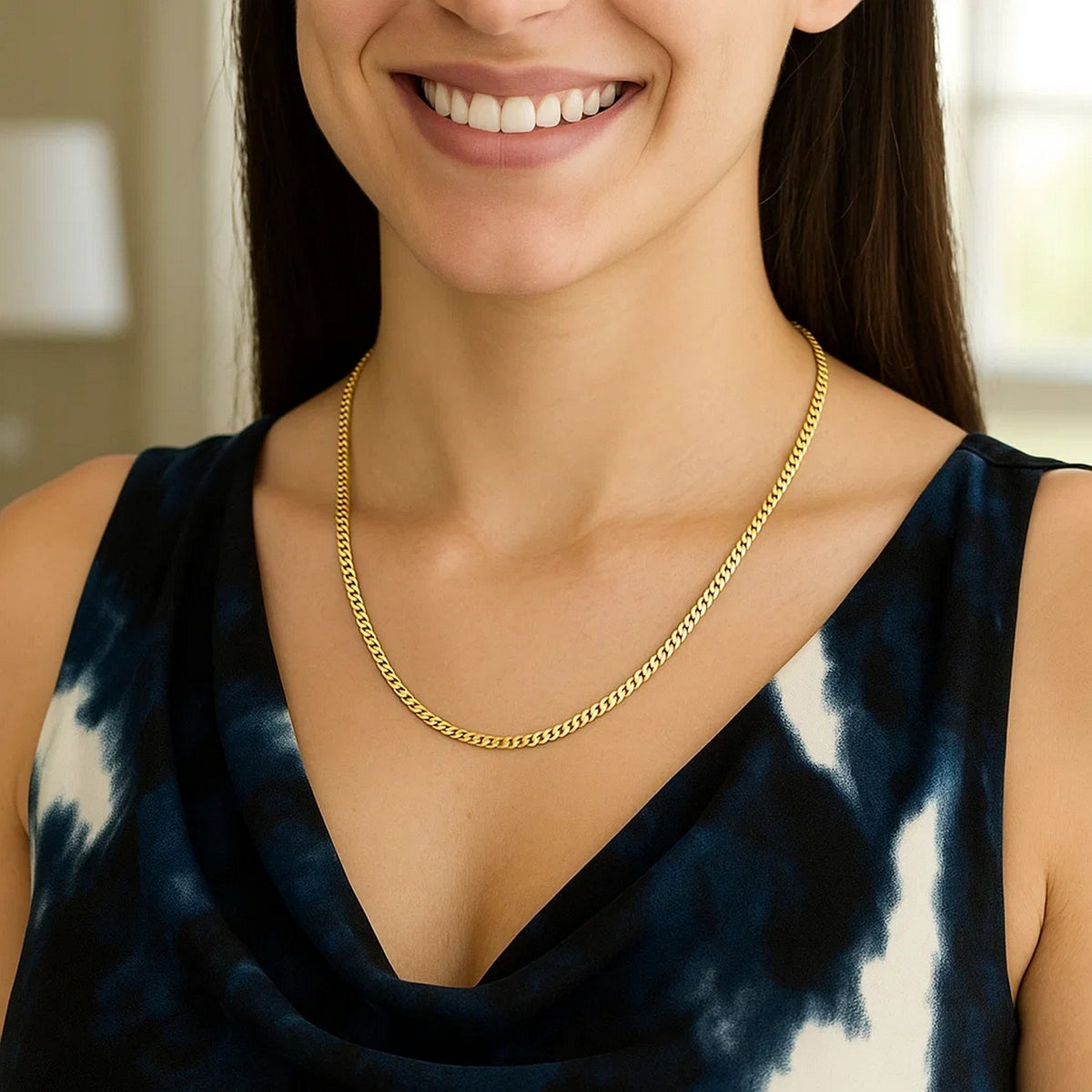 14k Yellow Gold Classic Solid Miami Cuban Chain