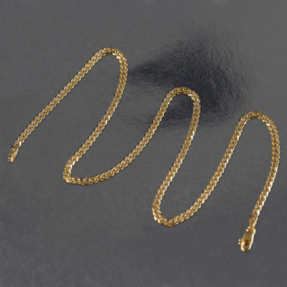 14k Two Tone Gold Pave Curb Chain