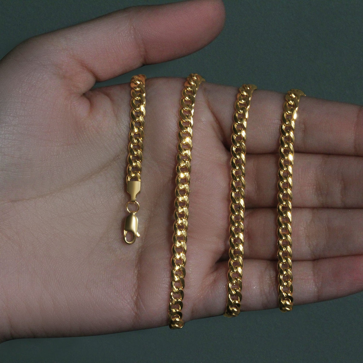 14k Miami Cuban Semi Solid Chain