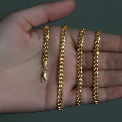 14k Miami Cuban Semi Solid Chain