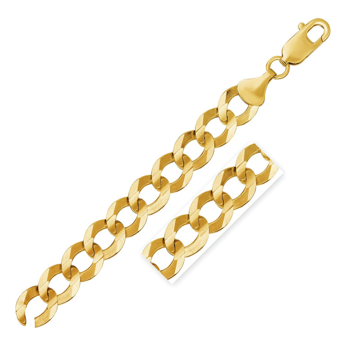 Solid Curb Chain in 14k Yellow Gold