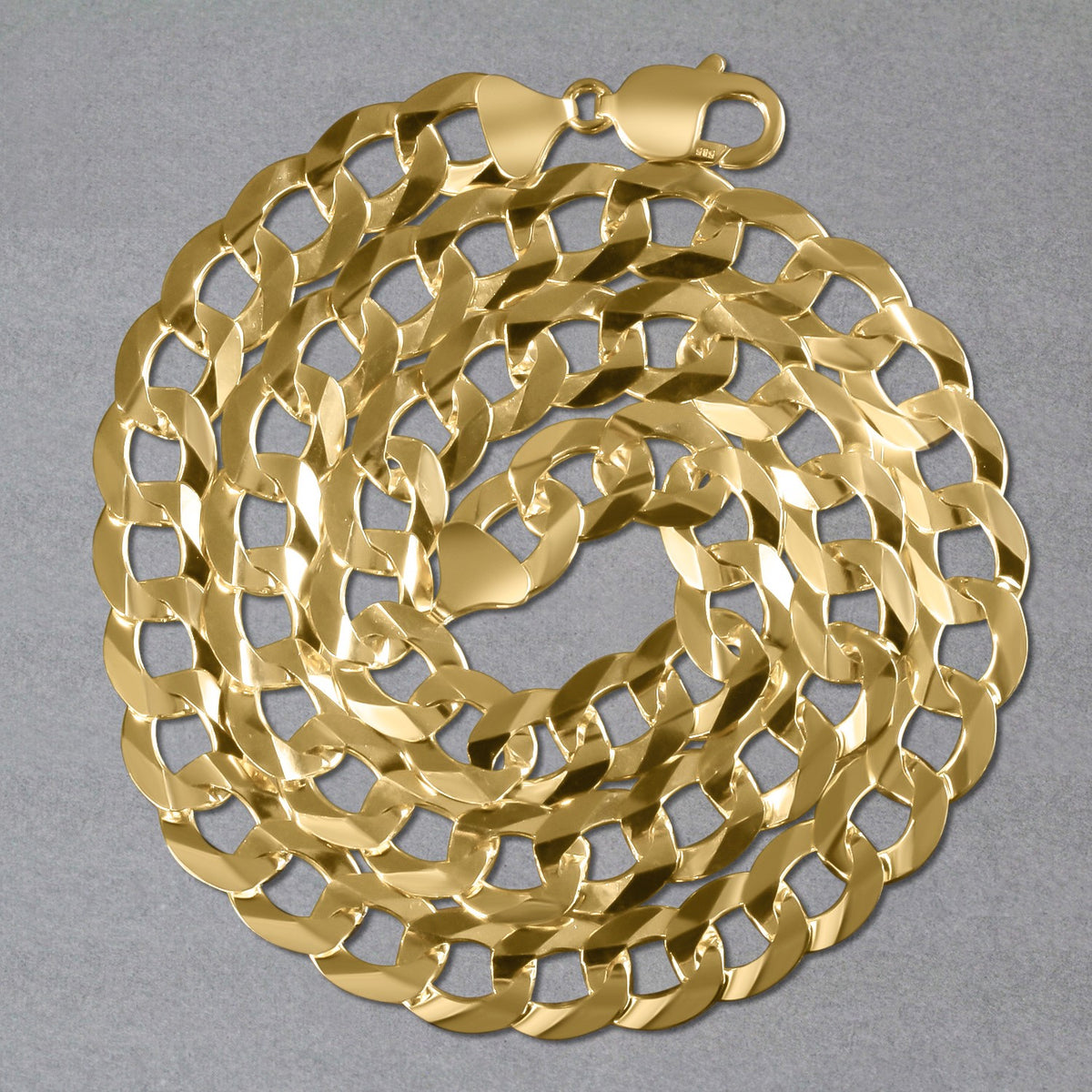 Solid Curb Chain in 14k Yellow Gold