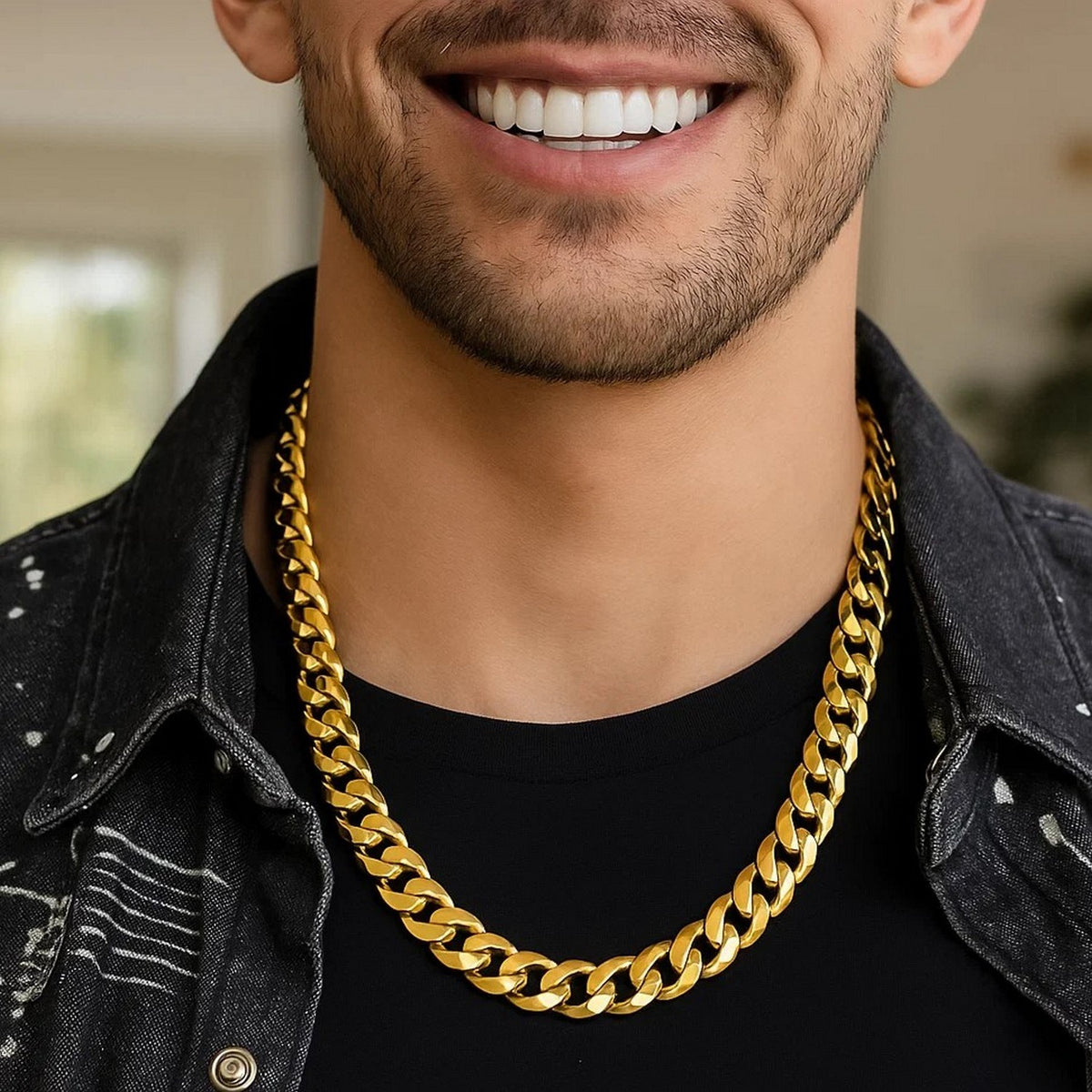 Solid Curb Chain in 14k Yellow Gold