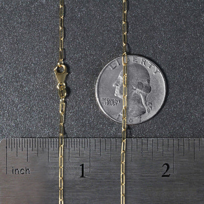 14K Yellow Gold Fine Paperclip Chain