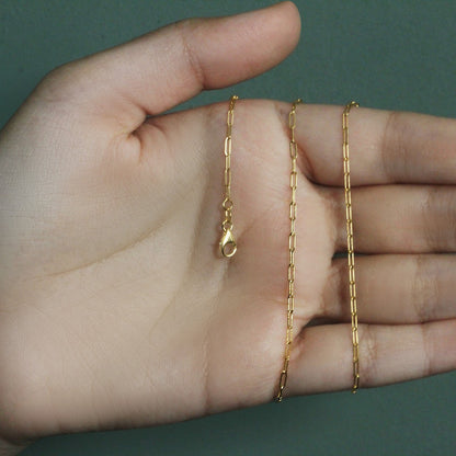 14K Yellow Gold Fine Paperclip Chain