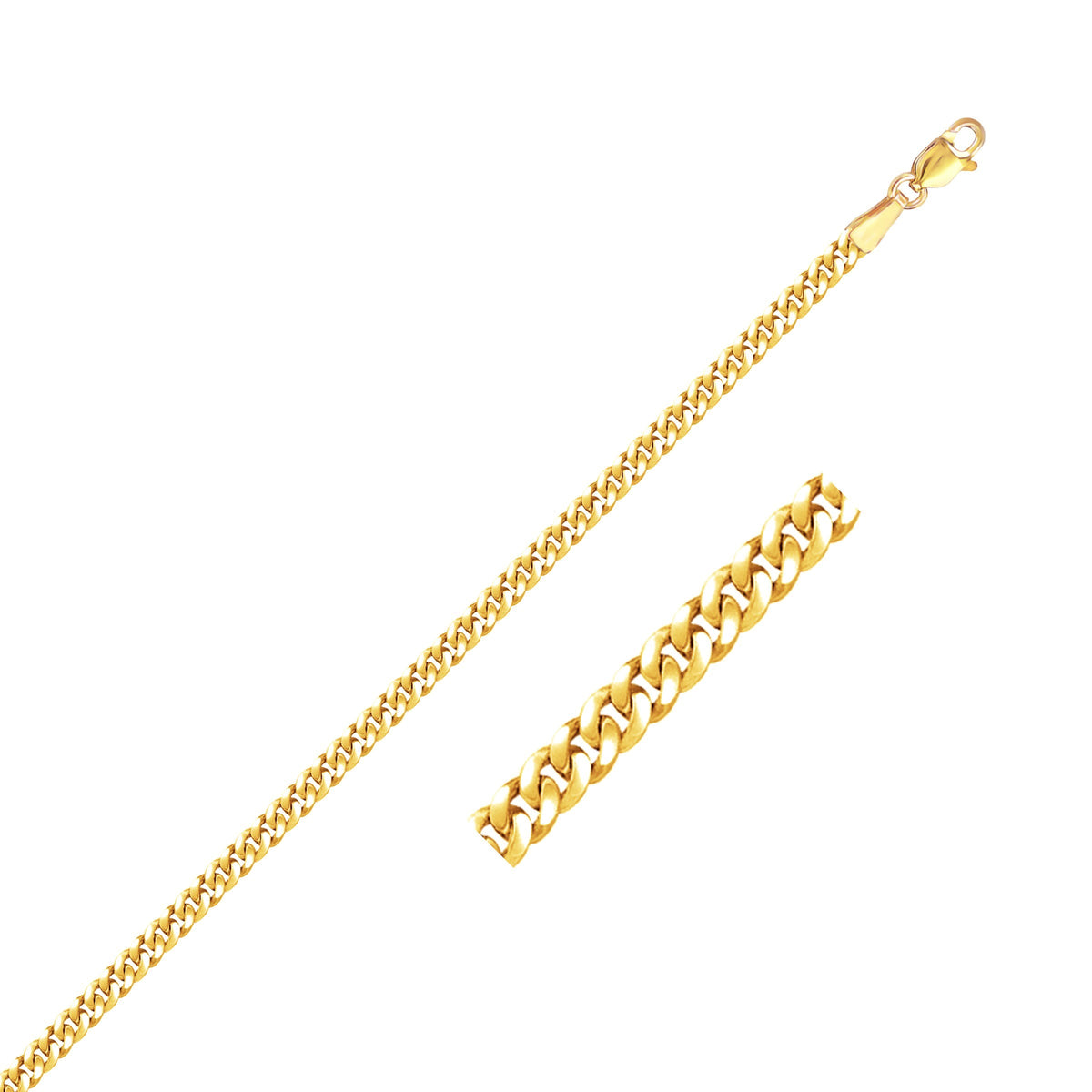 3.60mm 14K Yellow Gold Gourmette Chain
